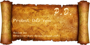 Probst Dénes névjegykártya