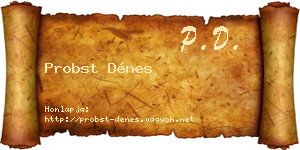 Probst Dénes névjegykártya
